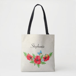 Waterverf van de  rode maffia met naam tote bag