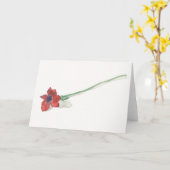 Waterverf van de rode ranunculus kaart (Gele Bloem)