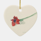 Waterverf van de rode ranunculus keramisch ornament (Achterkant)