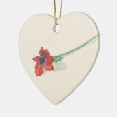 Waterverf van de rode ranunculus keramisch ornament (Links)