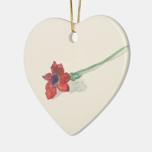 Waterverf van de rode ranunculus keramisch ornament (Links)