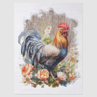 Waterverf van de Rooster van het Boerderij van de  Tissuepapier