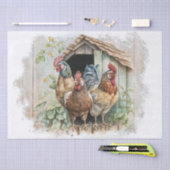 Waterverf van de Rooster van het Boerderij van de  Tissuepapier (Craft)