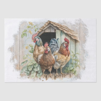 Waterverf van de Rooster van het Boerderij van de  Tissuepapier