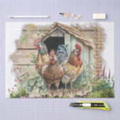 Waterverf van de Rooster van het Boerderij van de  Tissuepapier (Craft)