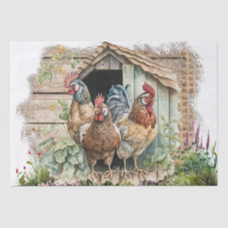Waterverf van de Rooster van het Boerderij van de  Tissuepapier