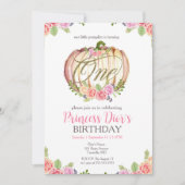 Waterverf van de roze pompoen 1ste verjaardag kaart (Voorkant)