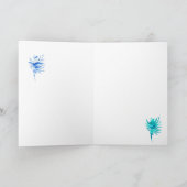 Waterverf van de schelp van de blauw-aqua-conch-si bedankkaart (Binnen)