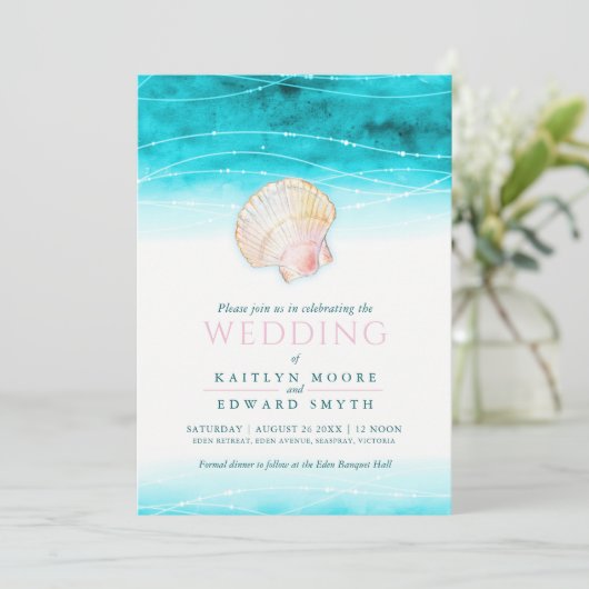 Waterverf van de schelpdiervis kaart (Staand voorkant)