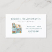 Waterverf van de schoonmaakdienst van het huis visitekaartje (Voorkant)
