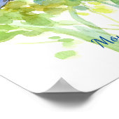 Waterverf van de staatsvogelpest in de bergen Blue Poster (Hoek)