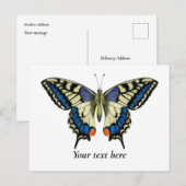 Waterverf van de swallowtail Butterfly Briefkaart  (Voorkant / Achterkant)