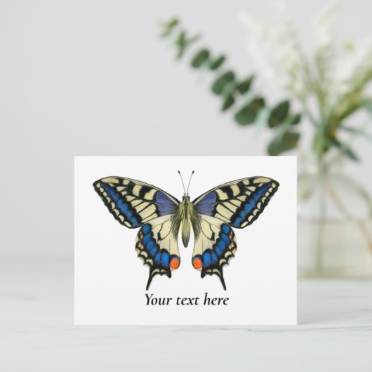 Waterverf van de swallowtail Butterfly Briefkaart  (Staand voorkant)