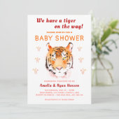Waterverf van de Tijger Baby 2022 Baby shower Kaart (Staand voorkant)