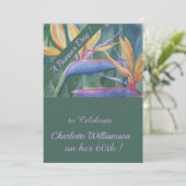 Waterverf van de Tropische Colorful Floral Birthda Kaart (Staand voorkant)