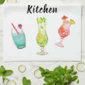Waterverf van de Tropische Drinken van de Keukenpa Theedoek (Gevouwen)