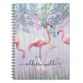 Waterverf van de tropische staartfamilie roze flam notitieboek (Voorkant)