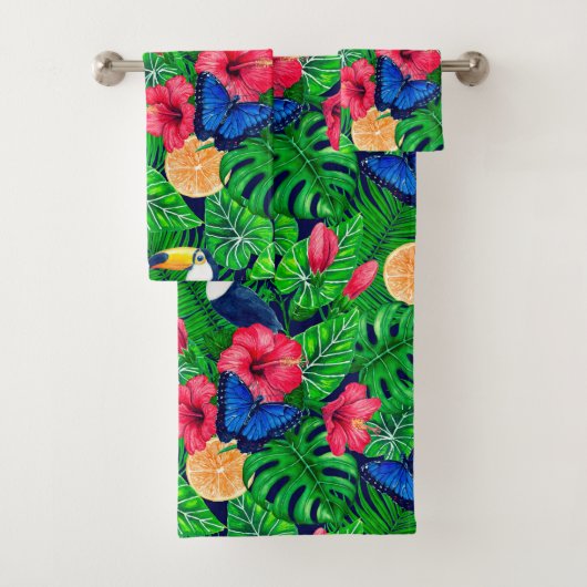 Waterverf van de tropische tuinen bad handdoek (Insitu)