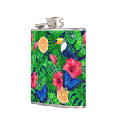 Waterverf van de tropische tuinen heupfles (Links)