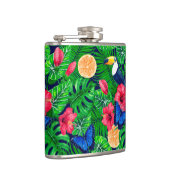 Waterverf van de tropische tuinen heupfles (Rechts)