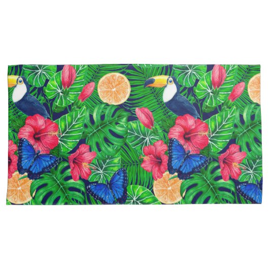 Waterverf van de tropische tuinen kussensloop (Voorkant-Rechts)