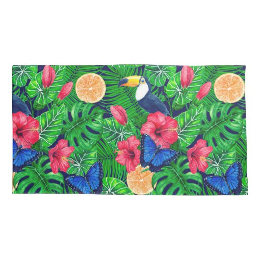 Waterverf van de tropische tuinen kussensloop (Achterkant-Links)