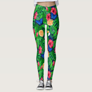 Waterverf van de tropische tuinen leggings