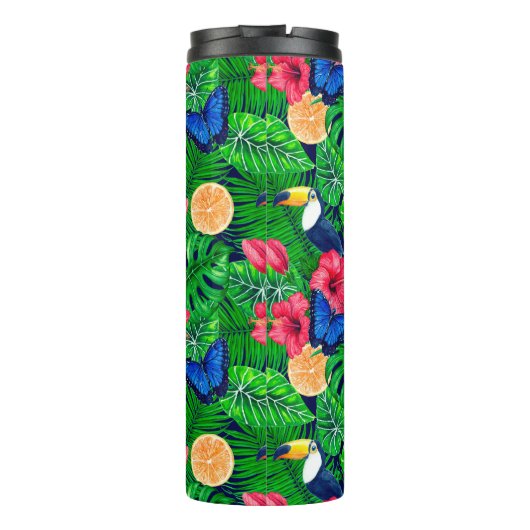 Waterverf van de tropische tuinen thermosbeker (Achterkant)