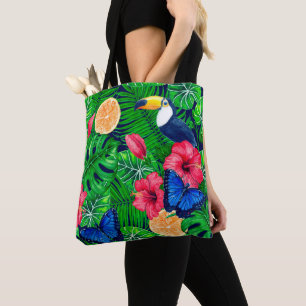 Waterverf van de tropische tuinen tote bag