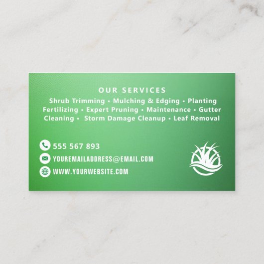 Waterverf van de tuinlandschapsarchitectuur visitekaartje (Achterkant)