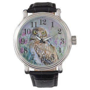 Waterverf van de veer van de kippeer horloge