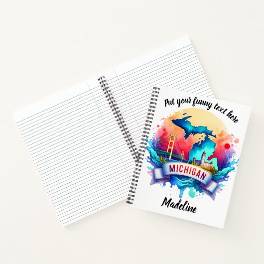 Waterverf van de Verenigde Staten: Michigan Notitieboek (Binnen)