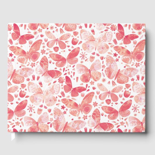 Waterverf van de vlinder gastenboek (Voorkant)