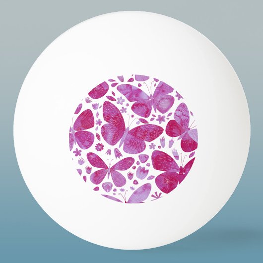 Waterverf van de vlinder pingpongbal