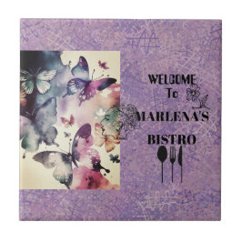 Waterverf van de vlinder tegeltje