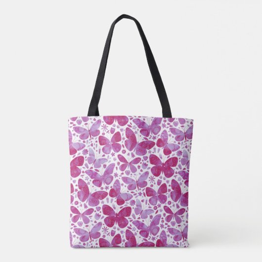 Waterverf van de vlinder tote bag (Achterkant)