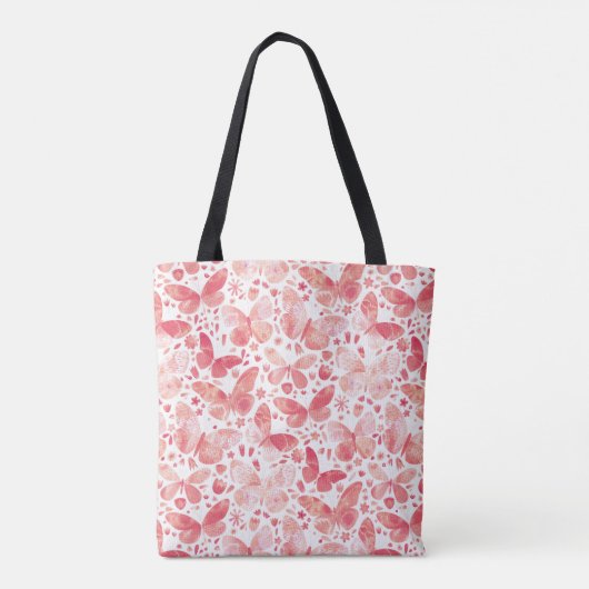 Waterverf van de vlinder tote bag (Achterkant)
