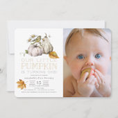 Waterverf van de vogelpompoen Herfst 1e verjaardag Kaart (Voorkant)