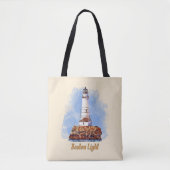 Waterverf van de vuurtoren van Boston - Massachuse Tote Bag (Voorkant)