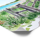 Waterverf van de vuurtoren van Cape Cod Massachuse Poster (Hoek)