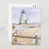 Waterverf van de vuurtoren van Plymought Briefkaart (Voorkant / Achterkant)