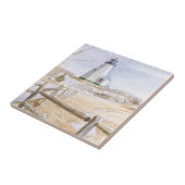 Waterverf van de vuurtoren van Plymought Tegeltje (Zijkant)