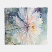 Waterverf van de witte bloem fleece deken (Voorkant (Horizontaal))