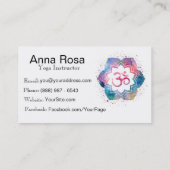 *~* Waterverf van de Yoga-leraar Visitekaartje (Achterkant)