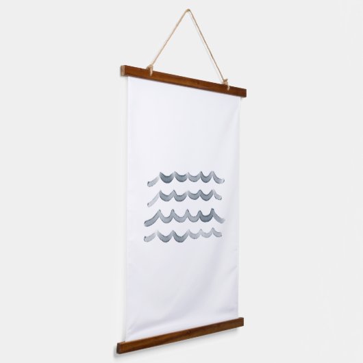 Waterverf van de zeemacht met het strand hangend wandkleed (Gebogen)