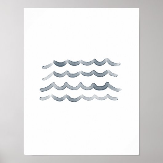 Waterverf van de zeemacht met het strand poster (Voorkant)