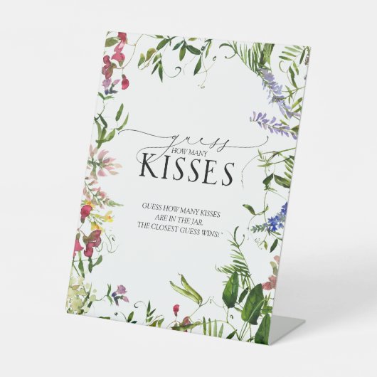 Waterverf van de zomerbloem Hoeveel kussen Reclamebord Met Voetstuk (Voorkant)