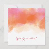 Waterverf van de zomerweddenschap Blush Pink Coral Kaart (Achterkant)