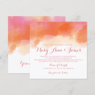 Waterverf van de zomerweddenschap Blush Pink Coral Kaart