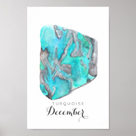 Waterverf van december Birthstone Turquoise | POST Poster